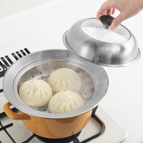 ヨシカワ 見える！お鍋用蒸し器 20~22cm用 YJ3626 蒸し器 蒸し