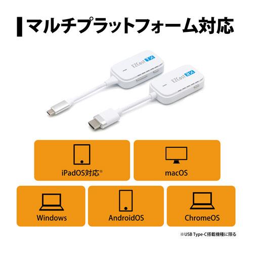プリンストン PRINCETON EZCast Pocket ワイヤレス USB-C to HDMI 画面