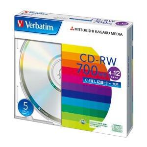 Verbatim バーベイタム データー用CD-RW 700MB 4-12倍速対応 SW80EU5V1｜cocoatta