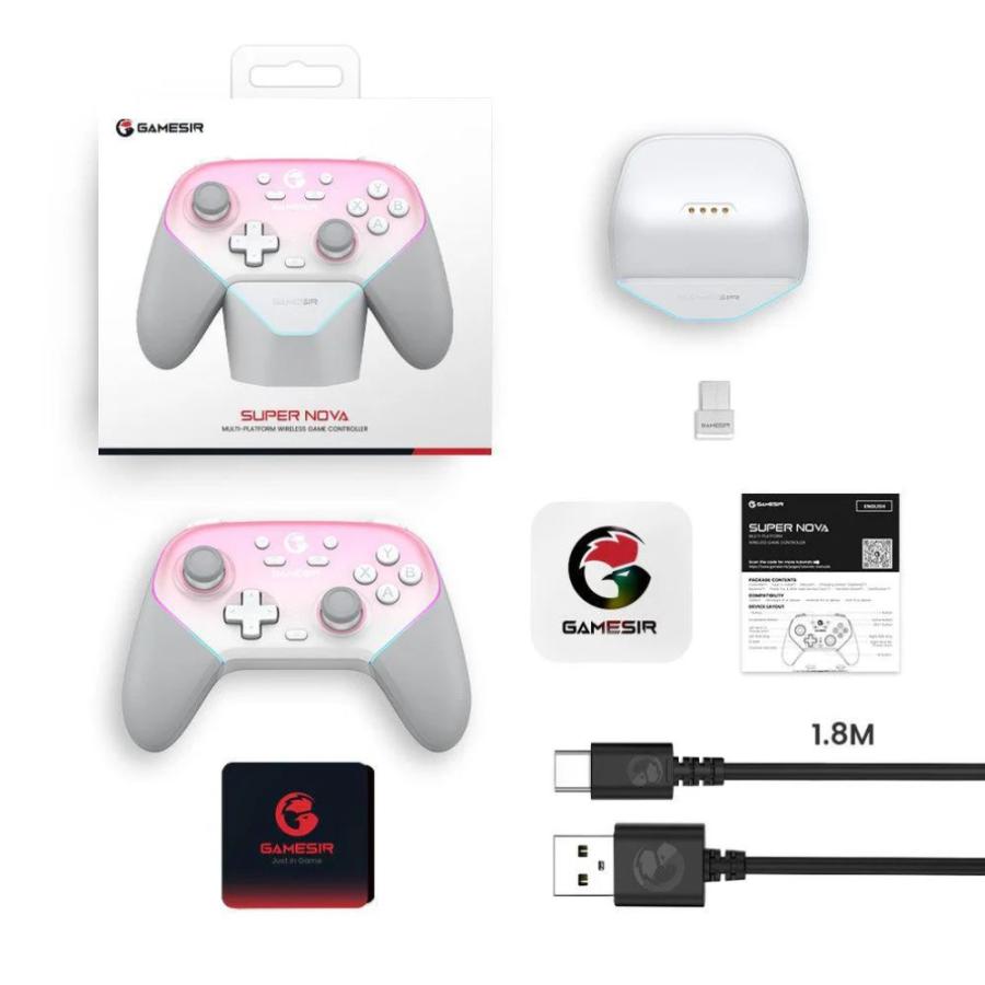 GameSir Super Nova Pink 無線 有線ゲームコントローラー
