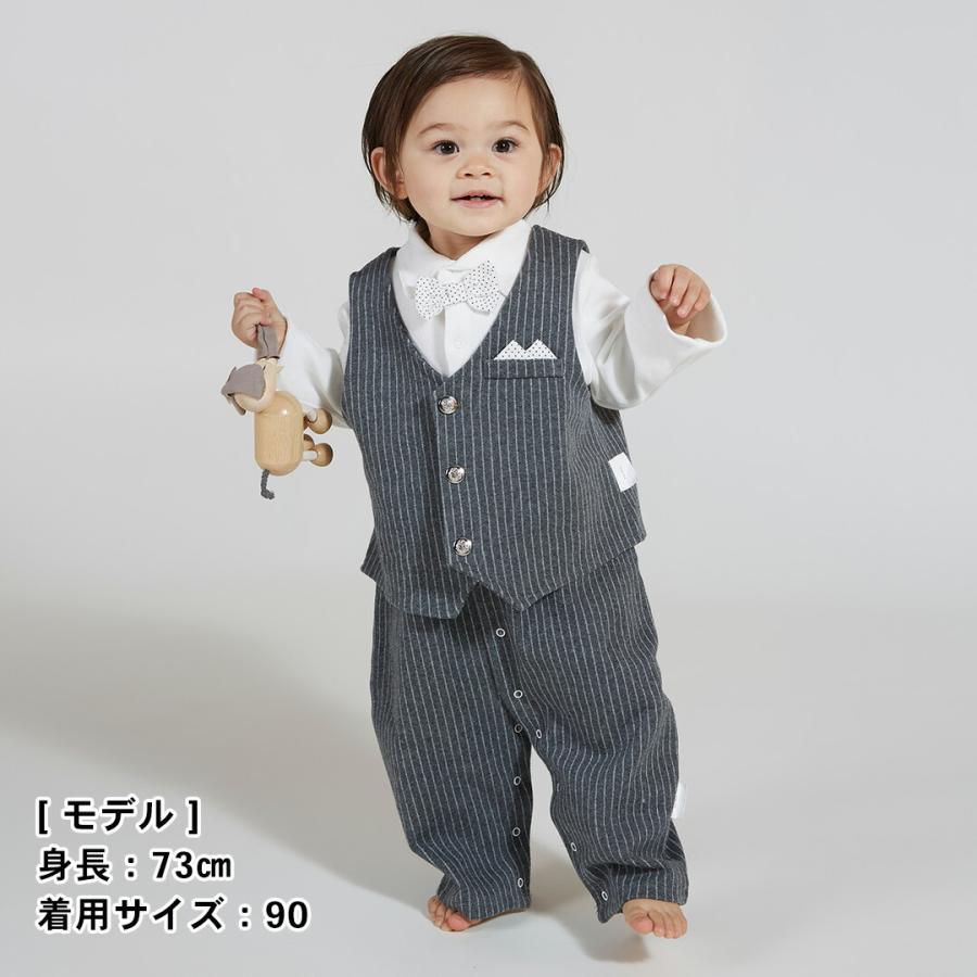 cocobaby ベビー フォーマル 男の子 80 長袖 スーツ カバーオール 結婚