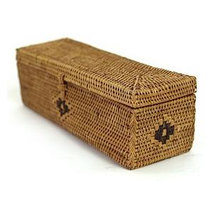 アタ製インセンスBOX3 アジアン雑貨 バリ かご 蓋付き カトラリー