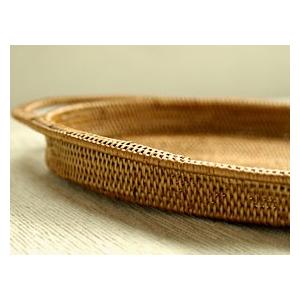 アタ 持ち手付きトレイ(ラウンド) アジアン雑貨 バリ インテリアトレイ