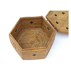 【新品】アタ 仕切り ボックス コスメボックス 収納雑貨 アタ雑貨 バリ島 カゴ アタの6角ボックス(S) アジアン雑貨 バリ おしゃれ かご リゾート 収納