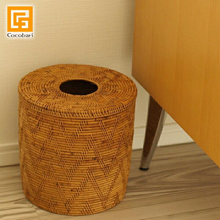 アウトレット】バリ島 アタ アタ製品 ふた付き ラウンドBOX Φ30