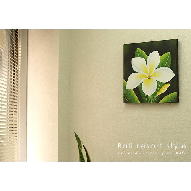 バリ絵画 プルメリア14(40×40cm) バリ雑貨 アート ハワイアン インテリア 玄関 おしゃれ 花 壁掛け 飾り フレーム パネル ココバリ |  | 01