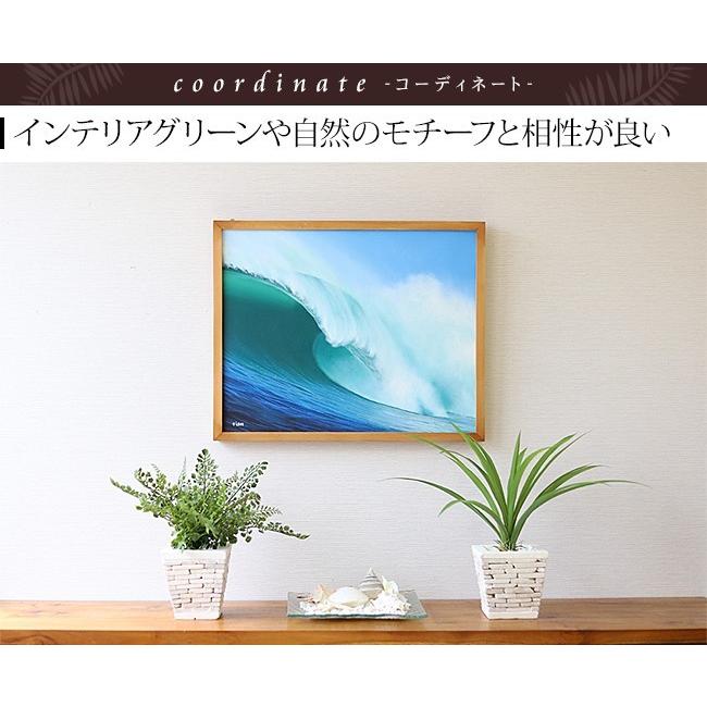 絵画 波(額付き)(43cm×53cm) バリ雑貨 ハワイアン インテリア 玄関