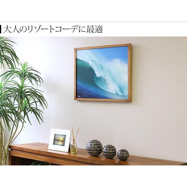 絵画 波(額付き)(43cm×53cm) バリ雑貨 ハワイアン インテリア 玄関