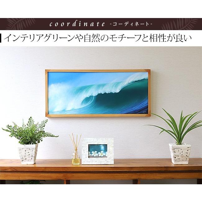 絵画 波(額付き)(33cm×73cm)  バリ雑貨 ハワイアン インテリア 玄関 おしゃれ 海 西海岸 壁掛け 飾り アート ココバリ |  | 04
