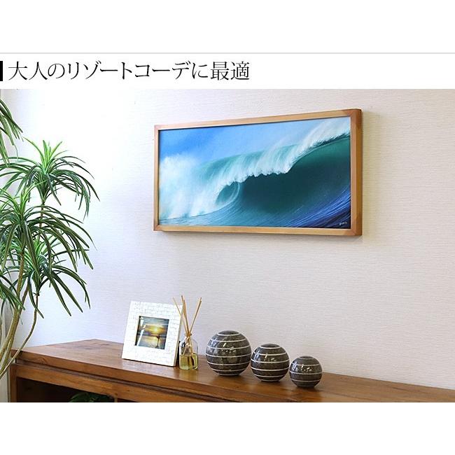 絵画 波(額付き)(33cm×73cm)  バリ雑貨 ハワイアン インテリア 玄関 おしゃれ 海 西海岸 壁掛け 飾り アート ココバリ |  | 05