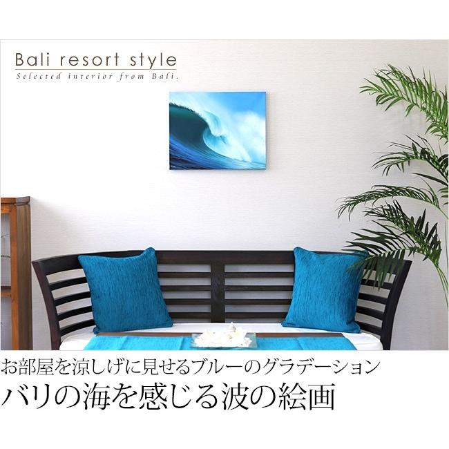 絵画 波(40cm×50cm)  バリ雑貨 ハワイアン インテリア 玄関 おしゃれ 海 西海岸 壁掛け 飾り アート フレーム パネル ココバリ |  | 01