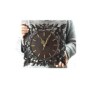木製レリーフ時計 プルメリア(スペシャル)28cm(時刻彫りタイプ