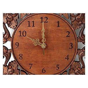 木製レリーフ時計 ロータス(スペシャル)28cm レーザー彫りタイプ