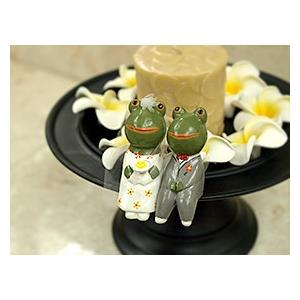 カエルS(ウェディング) 置物 オブジェ 玄関 縁起物 おしゃれ かわいい