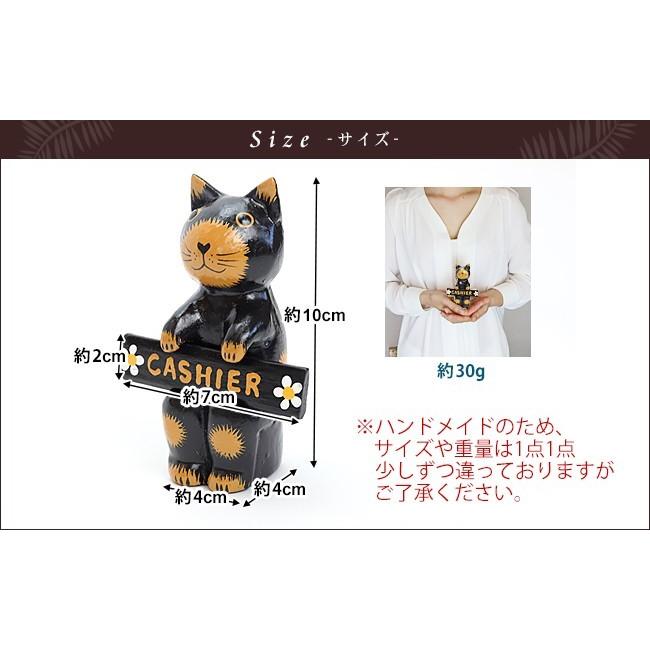 バリネコ(サインプレート)ブラック(7種類) アジアン雑貨 バリ 猫 置物