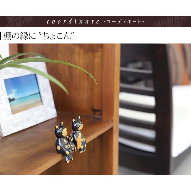 バリネコS(親子)釣り(ブラック) アジアン雑貨 バリ 猫 置物 グッズ