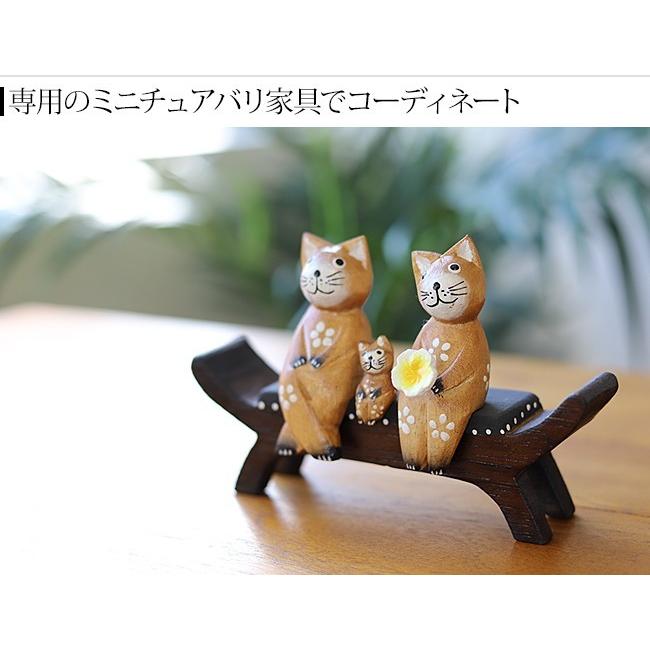 バリネコS(親子) (親2子1) アジアン雑貨 バリ 猫 置物 グッズ