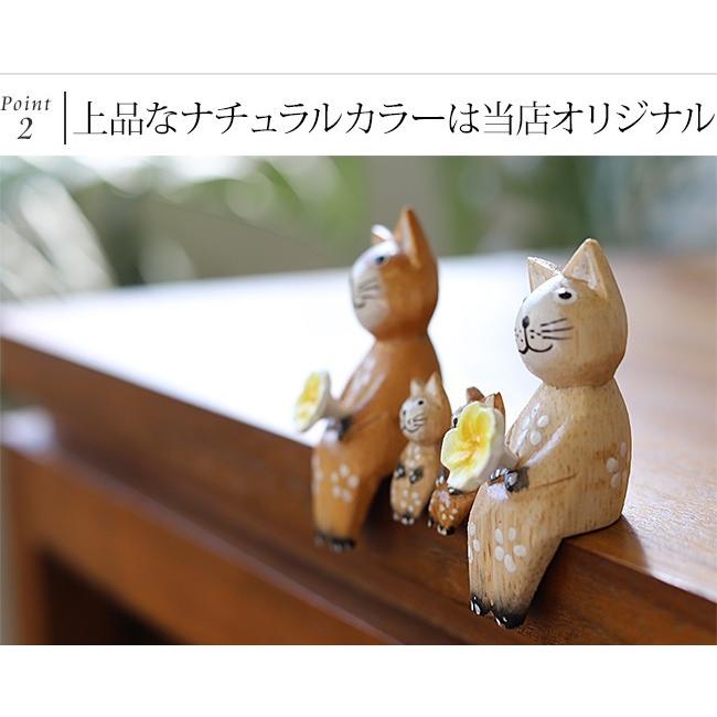 バリネコS(ファミリー)(親2子2) アジアン雑貨 バリ 猫 置物 グッズ