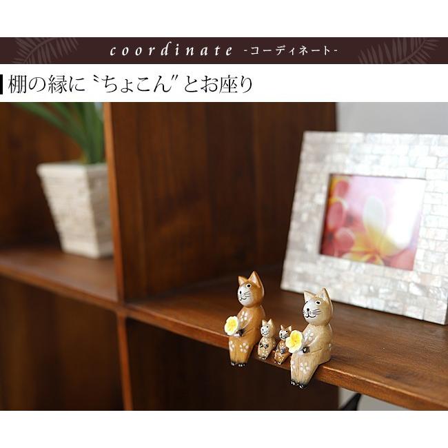 バリネコS(ファミリー)(親2子2) アジアン雑貨 バリ 猫 置物 グッズ