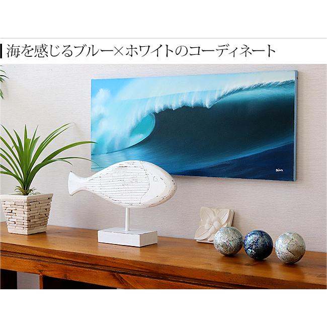 白い魚のオブジェ アジアン バリ雑貨 アジアン雑貨 さかな レリーフ