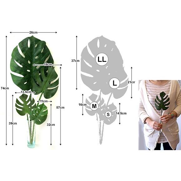 モンステラ リーフ(M)   造花 インテリア フェイク グリーン 観葉植物 トロピカル フラワー おしゃれ 高級 リアル 本物 そっくり |  | 05