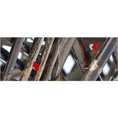 アジアン家具 ラタンのラウンドテーブル※ガラスの天板付き(滑り止め用透明シール貼付) (バリ家具 バリ コンソール サイドテーブル 玄関 籐) |  | 09