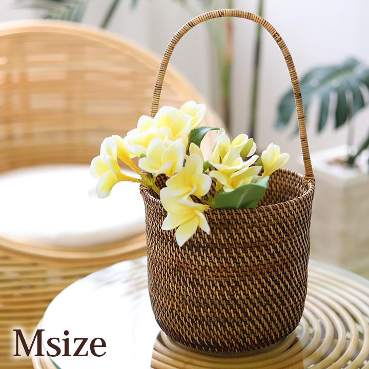 丸型藤製バスケット　かご　籠　カゴ　観葉植物　インテリア　アジアン　エスニック 丸型藤製バスケット かご 籠 カゴ 観葉植物 インテリア アジアン