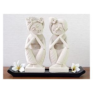 バリで制作 石像2体セット