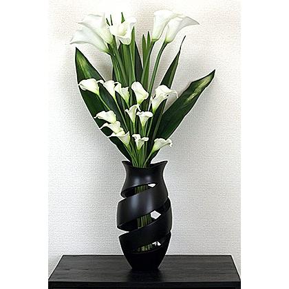 Flower Vase Classy ダークブラウン おしゃれ 木製 花瓶