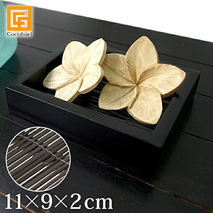 ミニトレー(チーク＆椰子)11×9×2cm   おしゃれ 木製 トレー 小さい 小物入れ   小物トレー  エスニック バリ雑貨 バリ風 インテリア  メール便対応可 | 