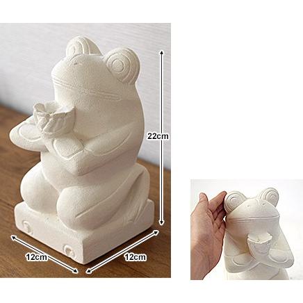 カエルの石像(プルメリア)(M) 置物 オブジェ 石 玄関 縁起物 おしゃれ