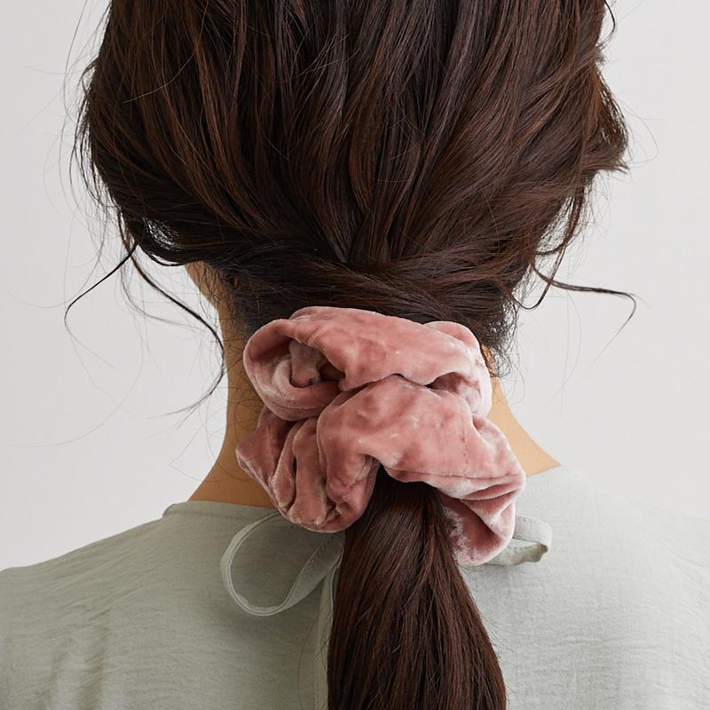 シルクシュシュ 抜け毛予防 大人 ベルベット ヘアゴム シンプル