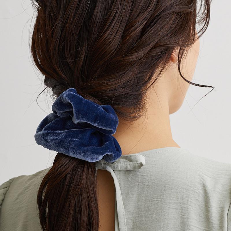シルクシュシュ 抜け毛予防 大人 ベルベット ヘアゴム シンプル