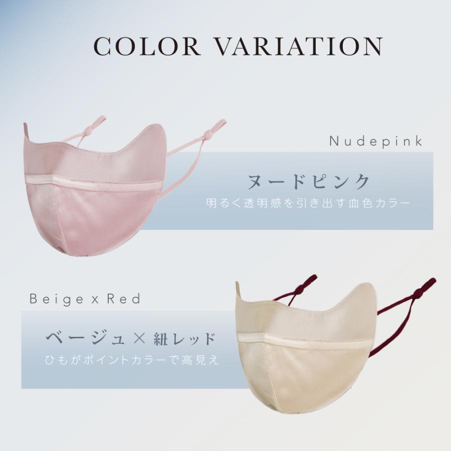 オーガニックコットン シルク／大人用 マスク M 小花 ピンクイエロー