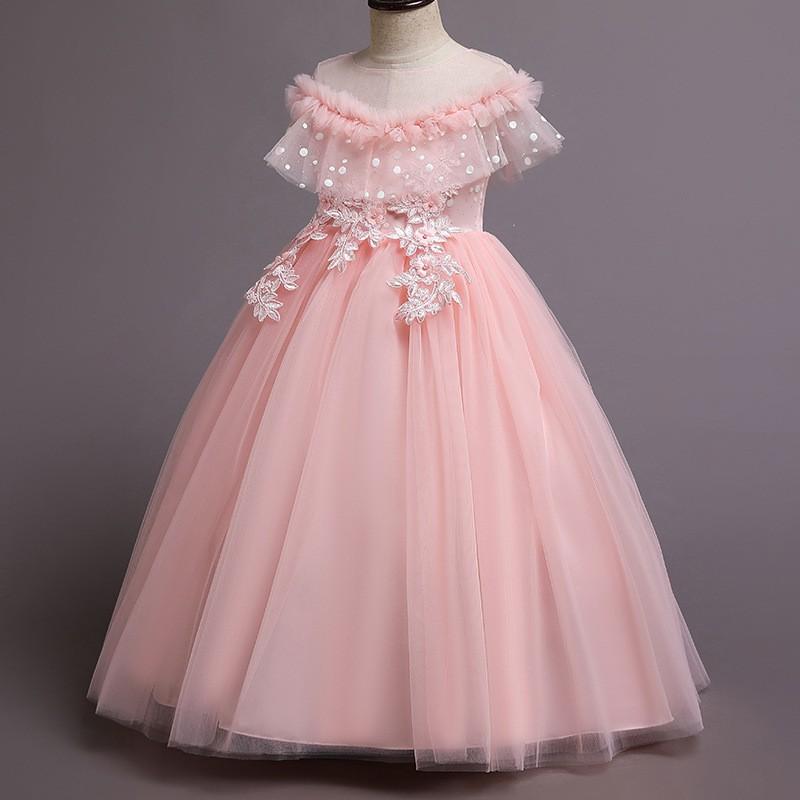 子供ドレス 発表会 ロング 結婚式 ミントグリーン 高級 ジュニア 女の子 ピンク ミントグリーン コンクール ドレス キッズ 120 130 140 150 160 cm フォーマル |  | 06