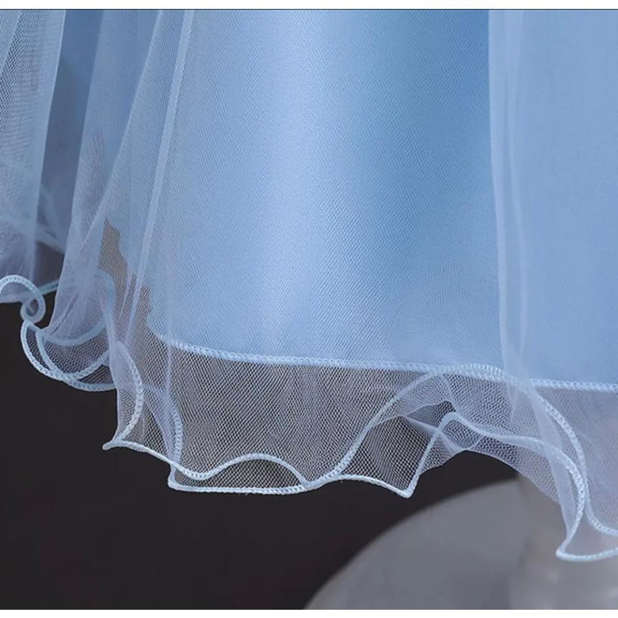 子供ドレス コンクール 女の子 ワンピース ゴージャス ブルー ピンク ダークピンク ふんわりキッズドレス お誕生日 110 120 130 140 150 |  | 14