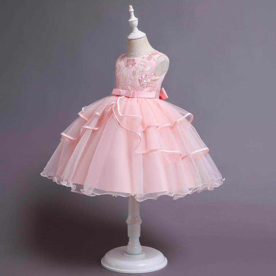 子供ドレス コンクール 女の子 ワンピース ゴージャス ブルー ピンク ダークピンク ふんわりキッズドレス お誕生日 110 120 130 140 150 |  | 07