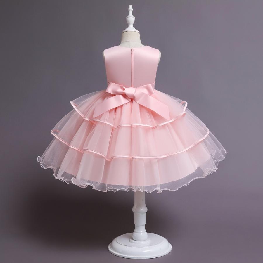子供ドレス コンクール 女の子 ワンピース ゴージャス ブルー ピンク ダークピンク ふんわりキッズドレス お誕生日 110 120 130 140 150 |  | 08