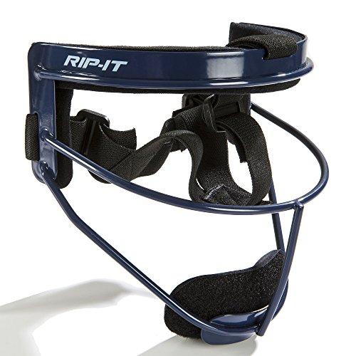 RIPIT ガールズ ユース ディフェンス プロ ソフトボール フィールダーズ マスク (ネイビー) − 軽量 しっかりフィット 最大の保護