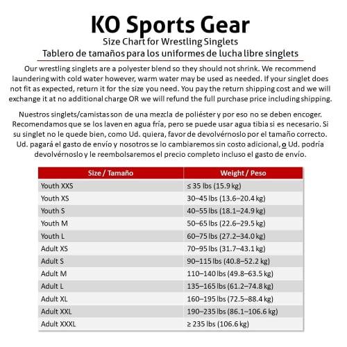 KO Sports Gear レスリングシングレット :オレンジオンブラック スカルデザイン − しい、手頃な価格、目立つ Adult S : 90 - 115 lbs
