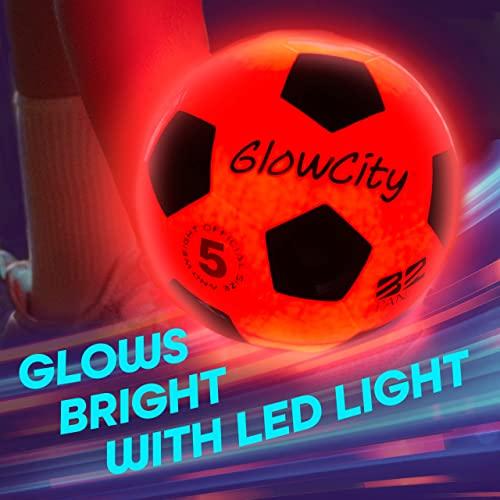 公式販売中 GlowCity Light Up LED Soccer Ball Blazing Red Edition