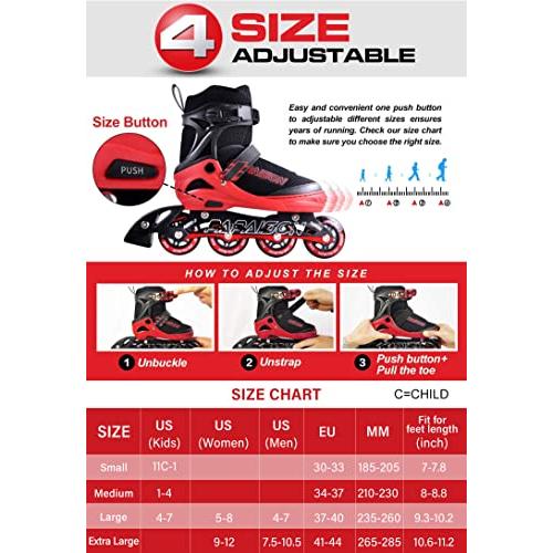 PAPAISON インラインスケート ローラースケート サイズ調整可能 発光 子供用 大人 Inline skate 女の子 男の子 初心者向 男女共用 PAPAISON インラインスケート ローラースケート サイズ調整可能 発光 子供用 大人 Inline skate 女の子 男の子 初心者向 男女共用 21cm 5cm