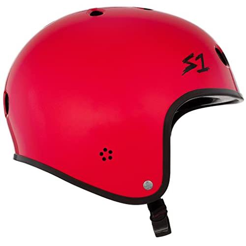 S1 レトロライファー ヘルメット スケートボード BMX ローラースケート用 - EPSフュージョンフォーム CPSC & ASTM認定 - レッドグロス チェッカー付き M (2 CPSC S1 レトロライファー ヘルメット スケートボード BMX ローラースケート用 EPSフュージョンフォーム ASTM認定 レッドグロス チェッカー付き