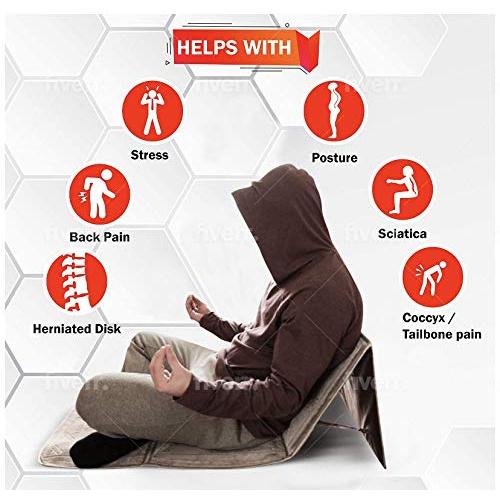 ZenHeart フロアチェア バックサポート付き ポータブル瞑想チェア パッド入り表面 折りたたみ式ヨガマット 屋内&屋外用 お祈りマット ZenHeart フロアチェア バックサポート付き ポータブル瞑想チェア パッド入り表面 折りたたみ式ヨガマット 屋内&屋外用 お祈りマット