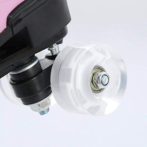 レディース ローラースケート PUレザー ハイトップ ローラースケート 4輪 ローラースケート シャイニーローラースケート キャリーバッグ付き (ピンクフラッ ローラースケート レディース PUレザー ハイトップ 4輪 シャイニーローラースケート キャリーバッグ付き 子ども