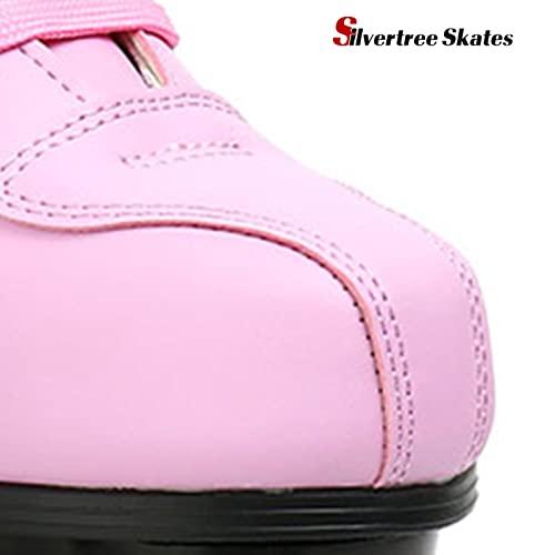 レディース ローラースケート PUレザー ハイトップ ローラースケート 4輪 ローラースケート シャイニーローラースケート キャリーバッグ付き (ピンクフラッ ローラースケート レディース PUレザー ハイトップ 4輪 シャイニーローラースケート キャリーバッグ付き 子ども