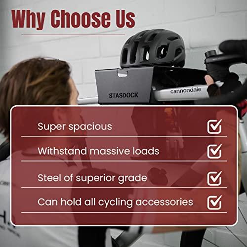 【公式】 Stasdock 自転車壁マウント - 水平屋内バイクストレージラック ガレージや自宅用 靴とメガネホルダー付き - 丈夫なスチール素材 - ディープシルバー 【EIM6965877412】(24429円)