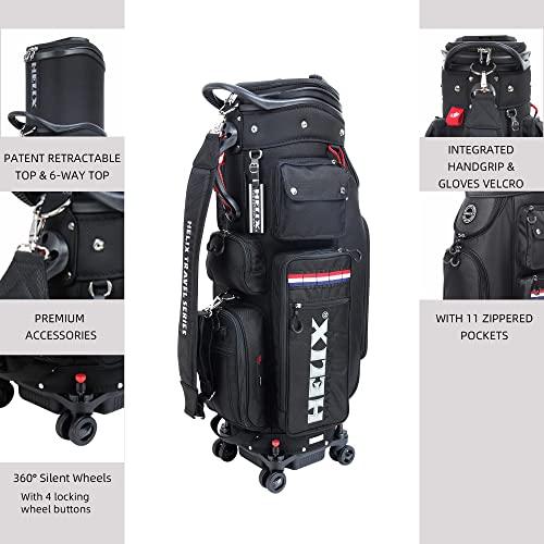 高評価続出！ HELIX ホイール付きゴルフバッグ ゴルフバッグキャリー 電車移動も楽々 【CEG1918929493】(67296円)