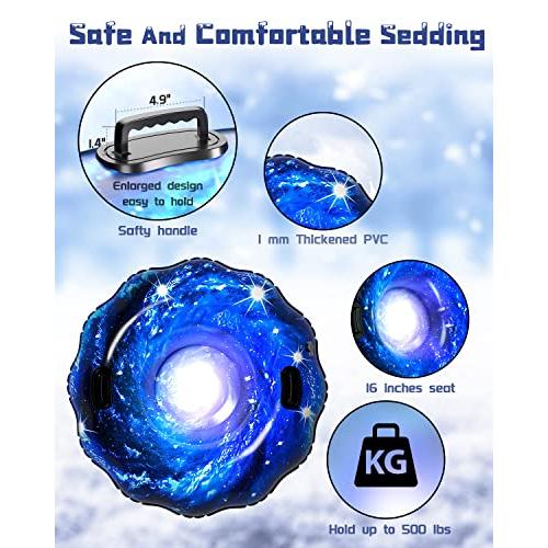 TOSKIESGO スノーチューブ 空気注入式そり 55インチ 星空 雪 チューブ