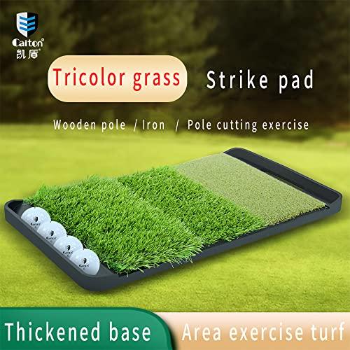 CAITON ゴルフマット、ゴルフインパクトマット、ゴルフシックで重み付けされたヒットマット、スイングヒット練習3グラス1つに1つのポータブルラバーボトム CAITON ゴルフマット ゴルフインパクトマット ゴルフシックで重み付けされたヒットマット スイングヒット練習3グラス1つに1つのポータブルラバーボトム
